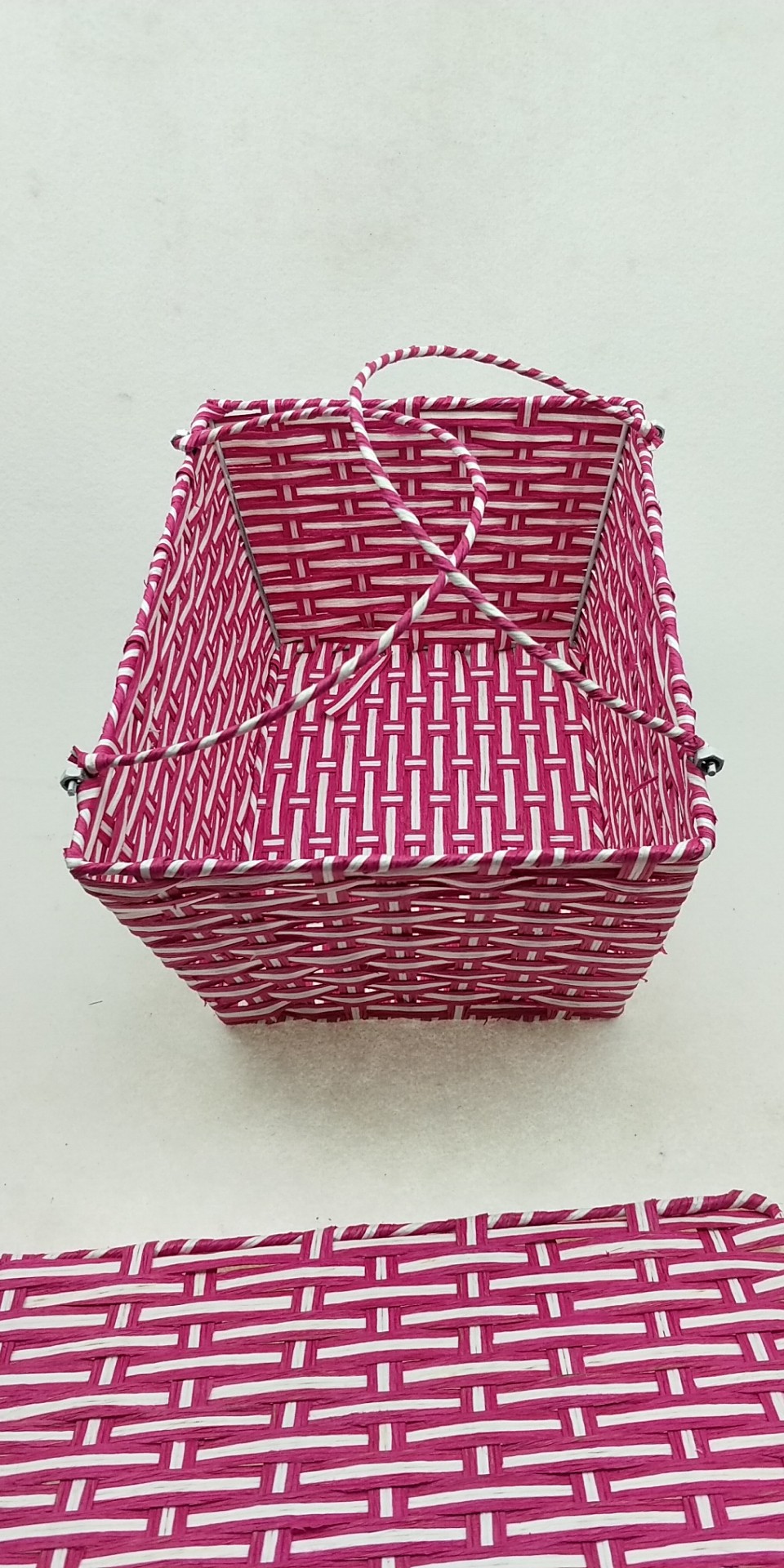 厂家直销手工编织鸡蛋筐鸡蛋篮 精美纸绳编织篮有盖鸡蛋篮 水果篮