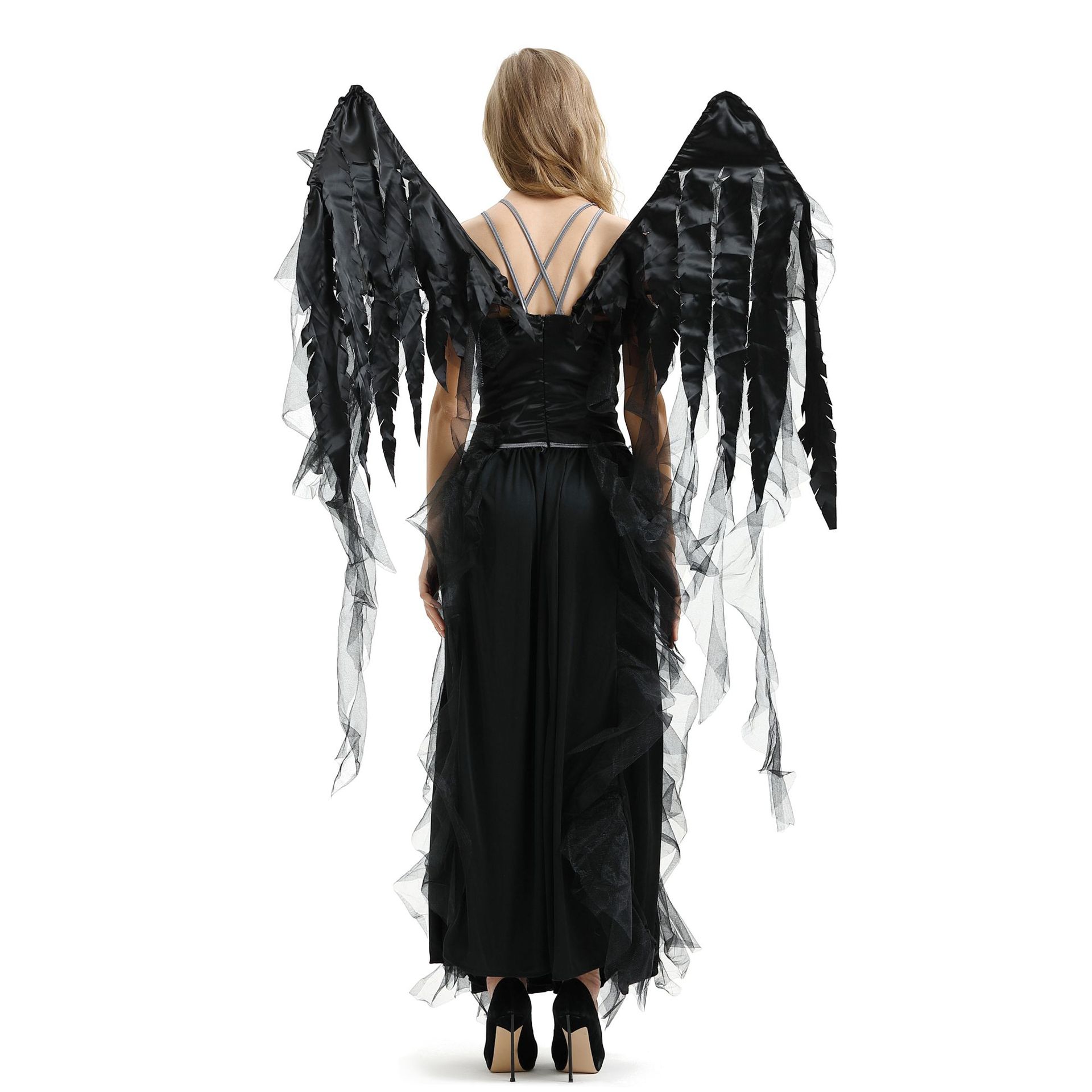 m-xl 大码万圣节暗黑天使服装女 鬼节吸血鬼恶魔女巫服舞台表演服