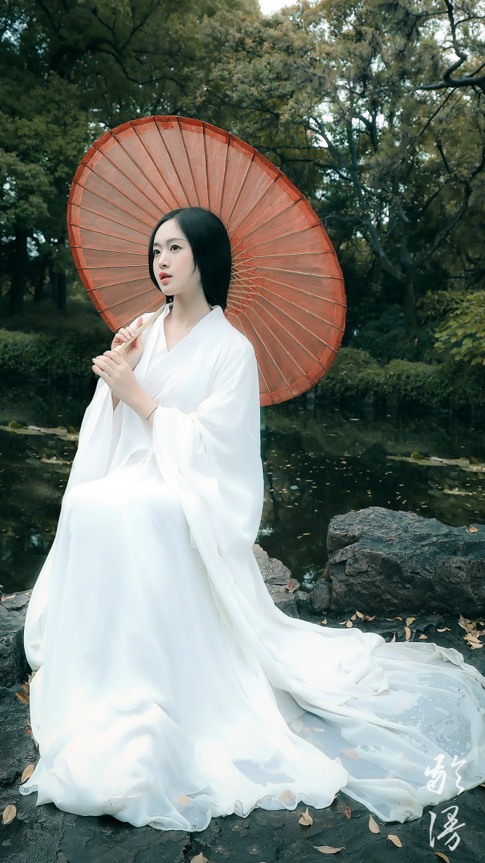 古装影楼写真主题摄影服装古装侠客装仙女服汉服唐装大袖杉白色