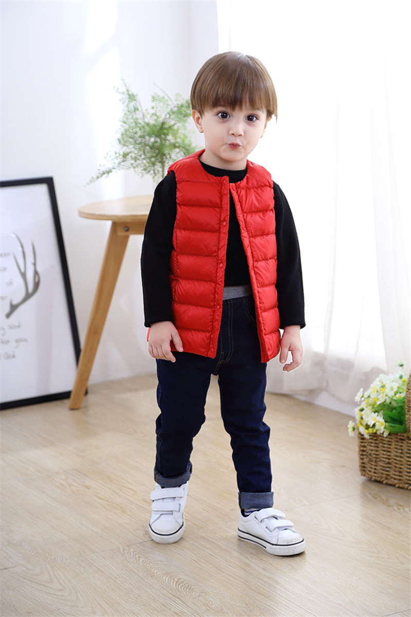 2018新款秋冬童装男童扣子男宝宝羽绒马甲背心厂家批发小中童