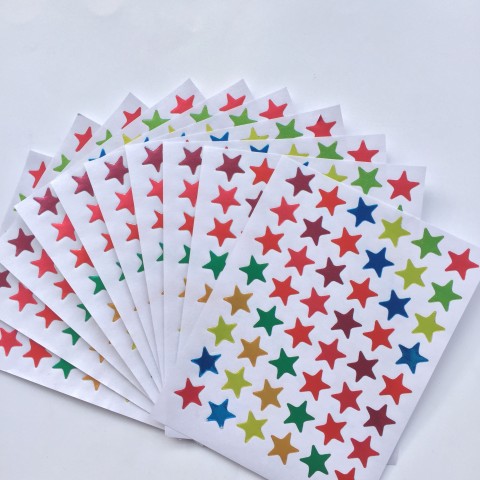 粘纸星星贴纸大奖励贴新款五角星墙红花卡大拇指班比小朋友大积分