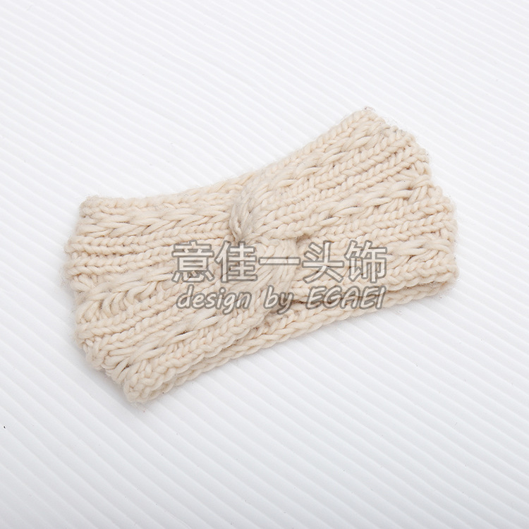 Factory Direct Sales New Ice Island Wool Front Cross Women's Knitted Hair Band Wool Hair Band Autumn and Winter Warm Headband