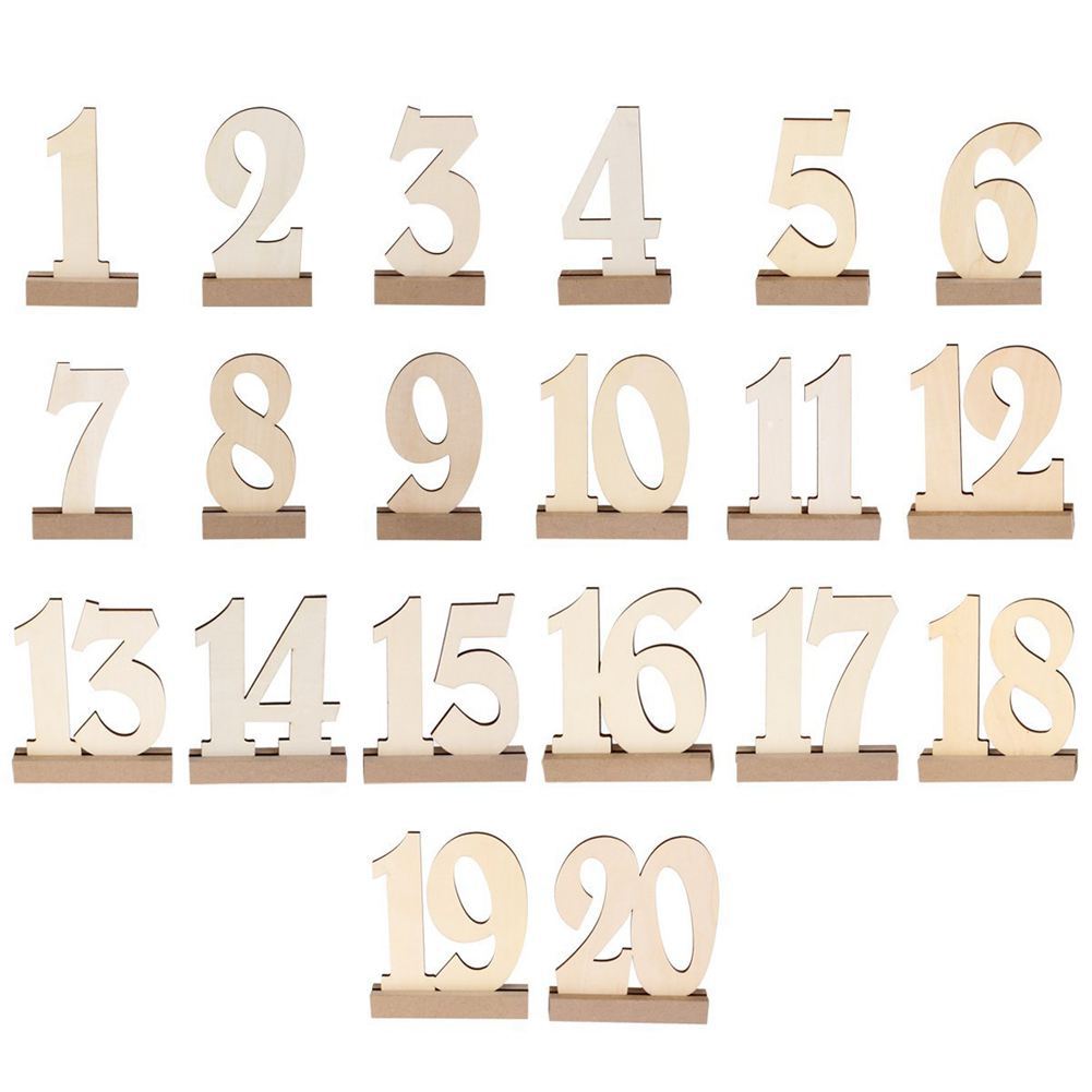 木质制婚礼庆用品数字1-20席位桌牌 婚庆立式站立桌号摆件厂家直