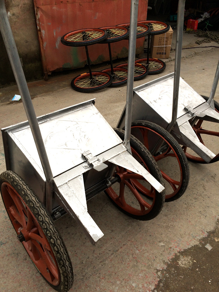 可拆卸折叠建筑工地手推翻斗车外贸出口手推翻斗车双轮翻斗手推车