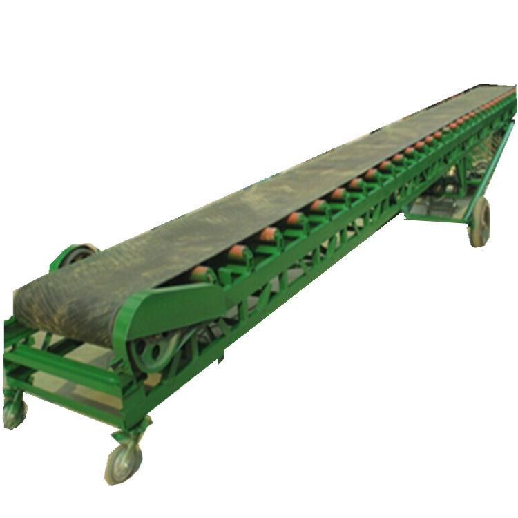 自动玉米装车皮带输送机价格 绿色皮带爬坡输送带厂家小型输送机