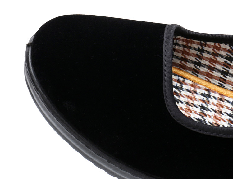 黑色带盼工作鞋女酒店黑色女士布鞋老北京布鞋女单鞋平绒一代平跟