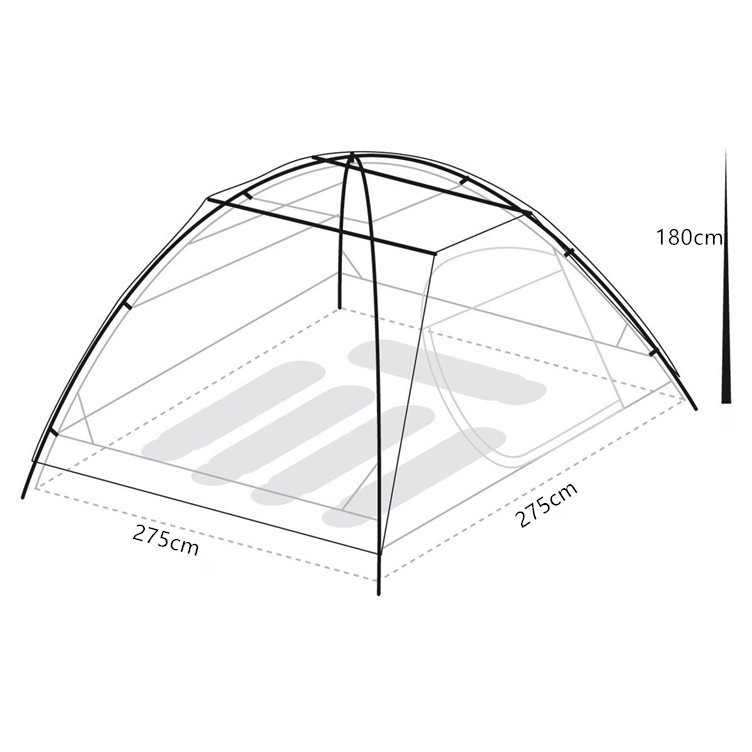野营帐篷户外露营帐篷宽大空间轻质便携帐篷涤纶材质玻璃纤维杆