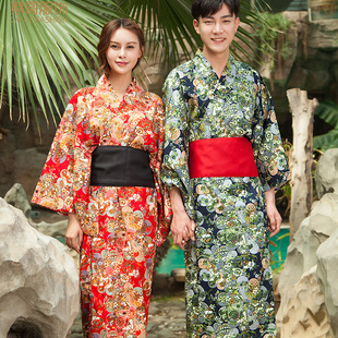 厂家直销批发桑拿服全棉印花日式女士男士和服男女情侣款汗蒸服