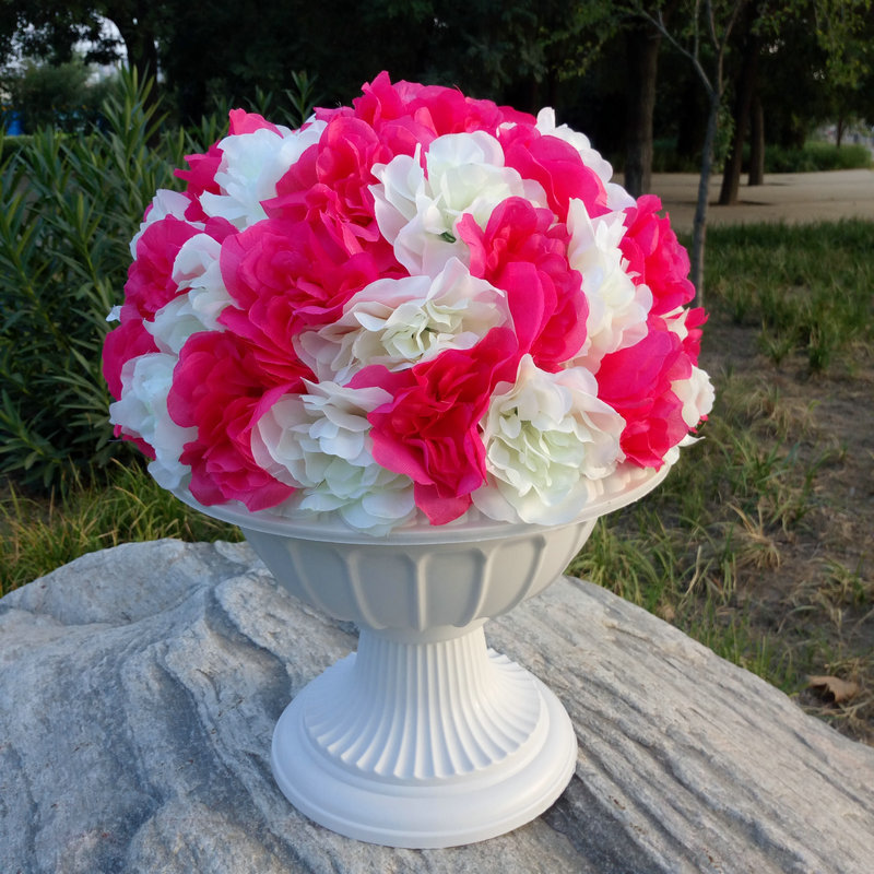 欧式罗马柱花球路引 婚庆路引仿真花球 装饰道具仿真绢花花球