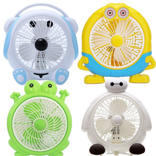 卡通电风扇迷你静音小风扇小黄人台扇家用学生宿舍转叶扇礼品批发