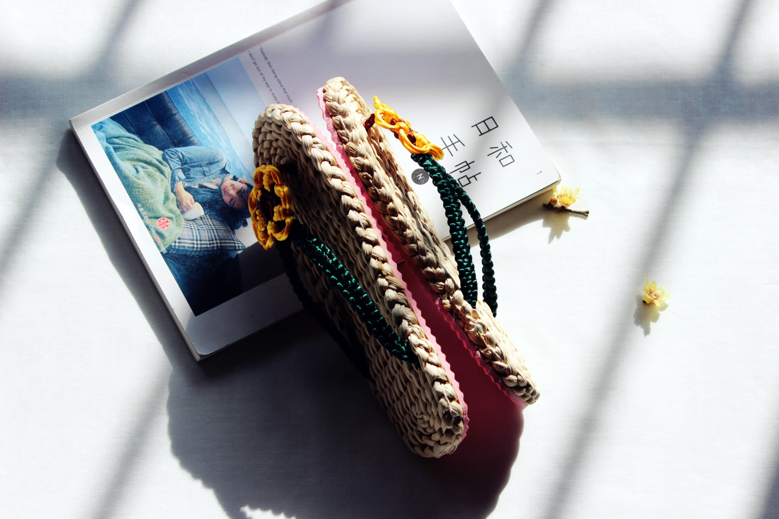 草编沙滩鞋 玉米皮凉鞋 太阳花度假拖鞋夏季凉拖鞋