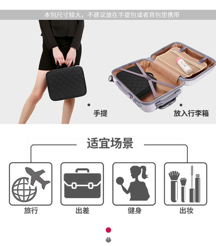现货韩国大容量化妆包特大号双层收纳包多功能旅行手提防水洗漱包