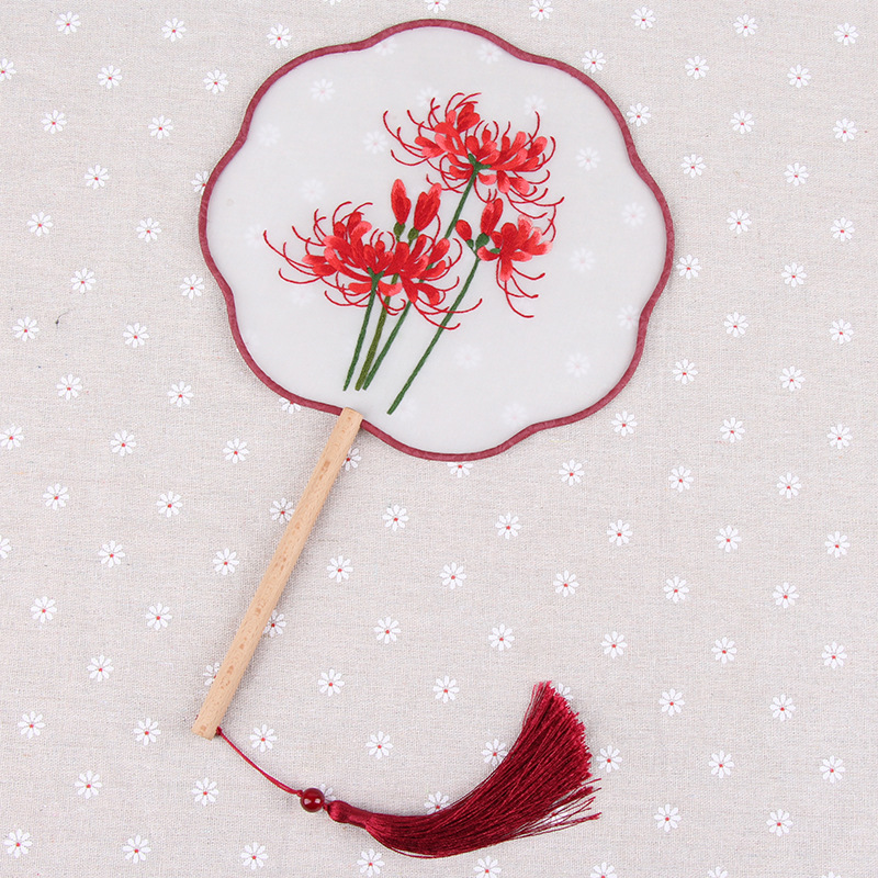 刺绣diy手工制作彼岸花成人初学材料包 古风丝带绣苏绣绣花套件包