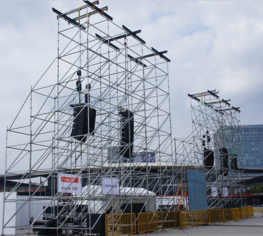 钢铁雷亚架盘扣式脚手架圆盘架铝合金雷亚架线阵音响架灯光背景架