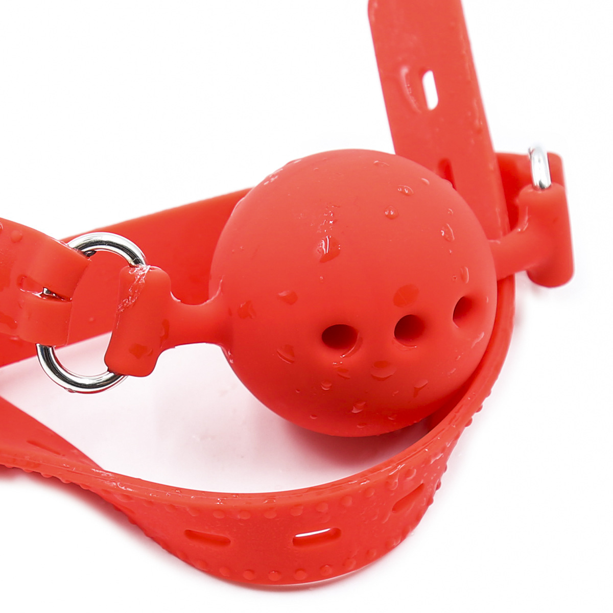 口球情趣口塞带孔软胶口球大中小号全硅胶口塞 出口货源情趣口枷