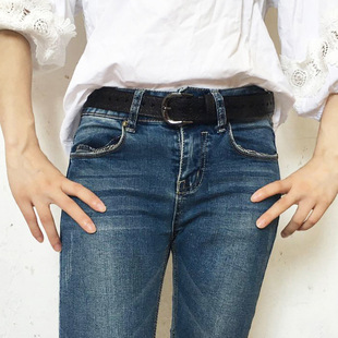 新品女士皮带真皮牛皮腰带简约休闲百搭潮流针扣配牛仔裤青年韩国