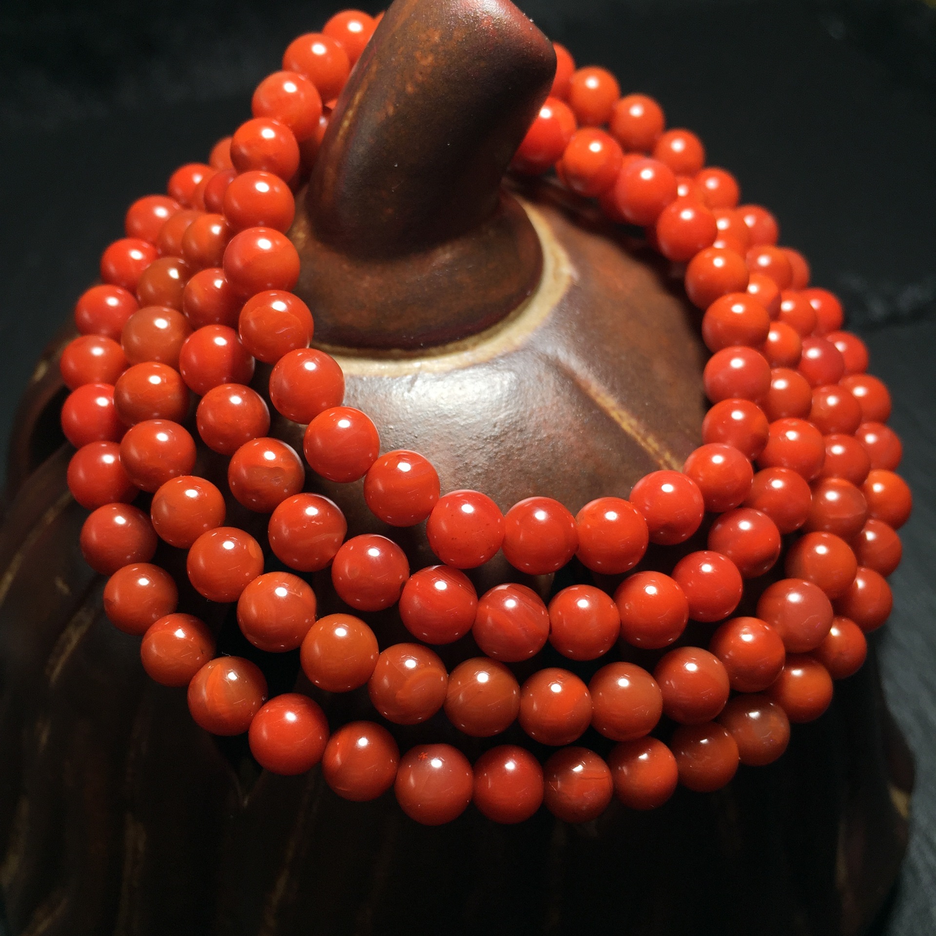 天然珠宝南红玛瑙南红108颗佛珠手串凉山火焰红玛瑙多圈手链批发