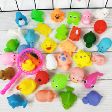 小黄鸭玩具夏季戏水捏捏叫搪胶发声小动物玩具搪胶宝宝洗澡戏水玩