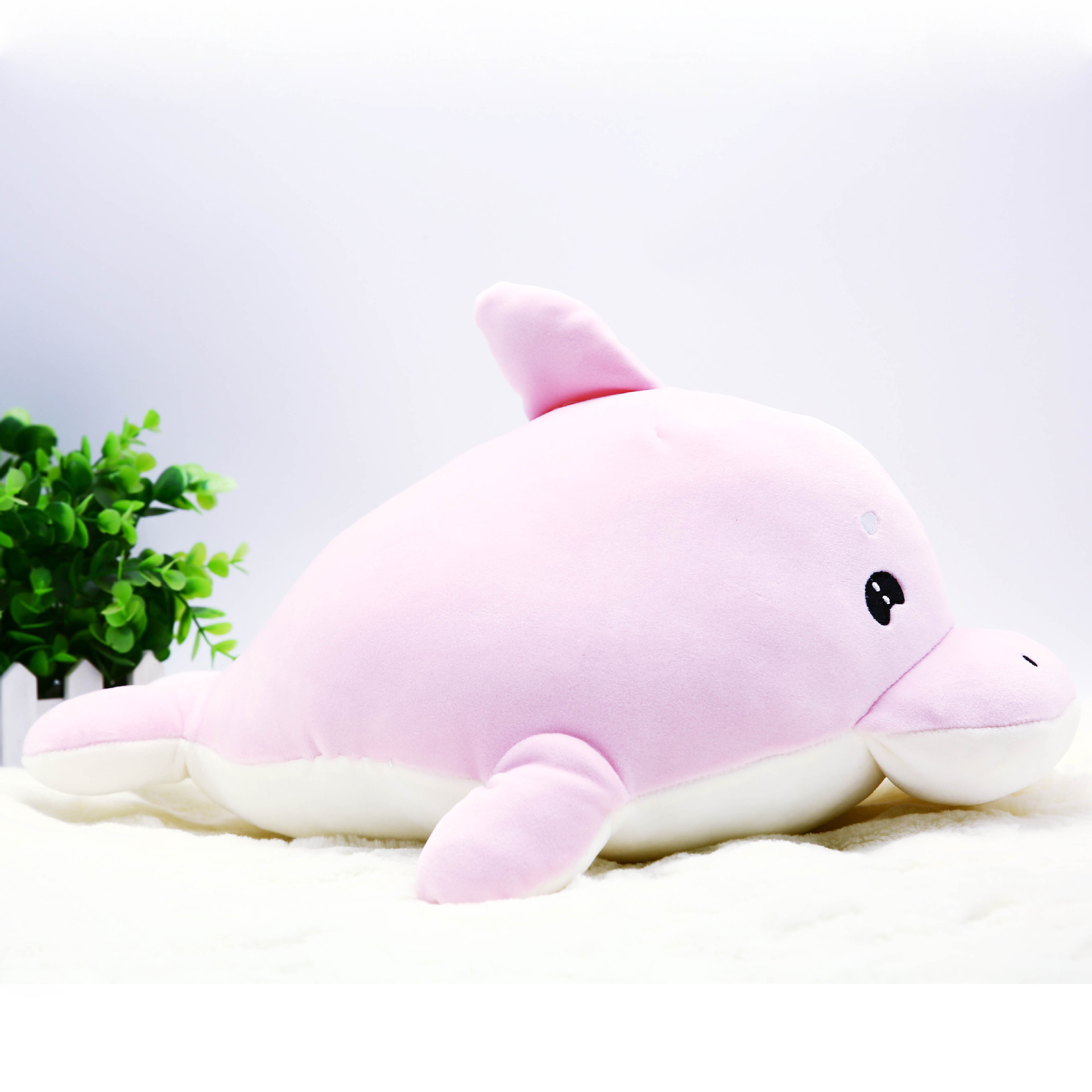 超柔软毛绒玩具海豚公仔抱枕安抚弹力四面弹羽绒棉娃娃创意小礼品