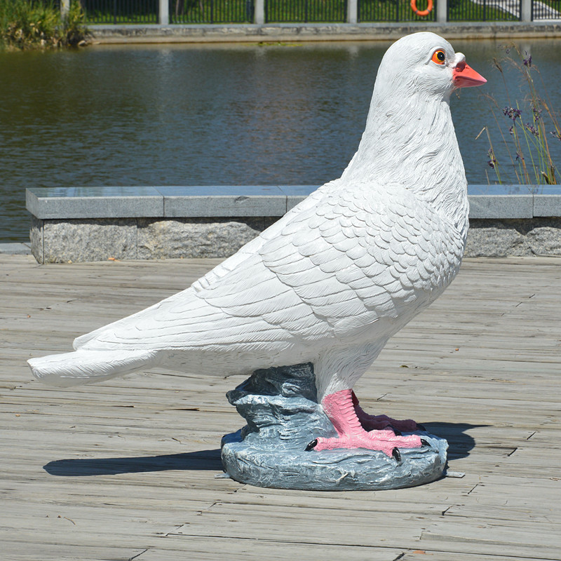 玻璃钢大号鸽子摆件园林景观雕塑房地产场景小品商超美陈装饰工艺