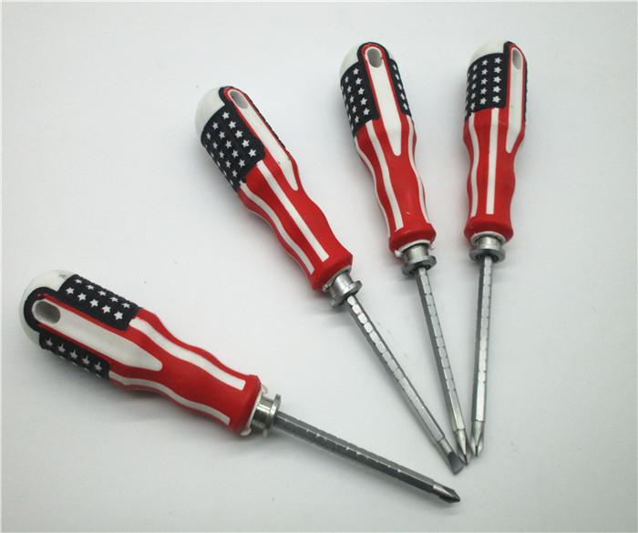 现货批发销售螺丝刀美国国旗伸缩螺丝刀两用螺丝刀强磁螺丝刀