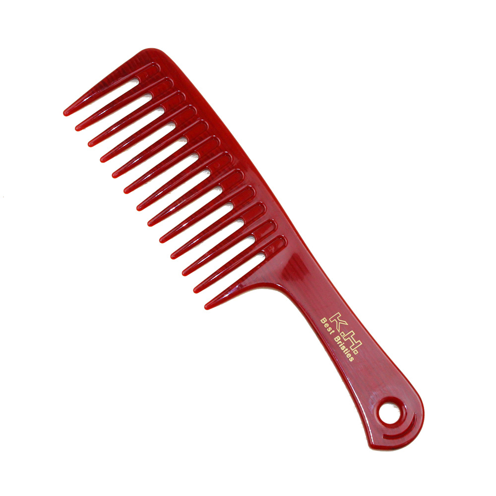 卷烫发用189a大齿梳 大波浪卷发梳子 家用梳子 大号红色发梳