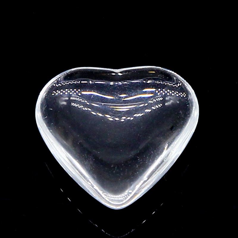 20mm透明水晶玻璃时光宝石桃心贴片 diy心形底托贴片冰箱贴白胚