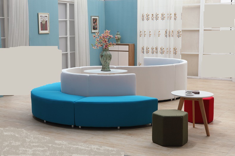 异形弧形沙发软包半圆幼儿园组合酒店大厅等候商务接待s形定制
