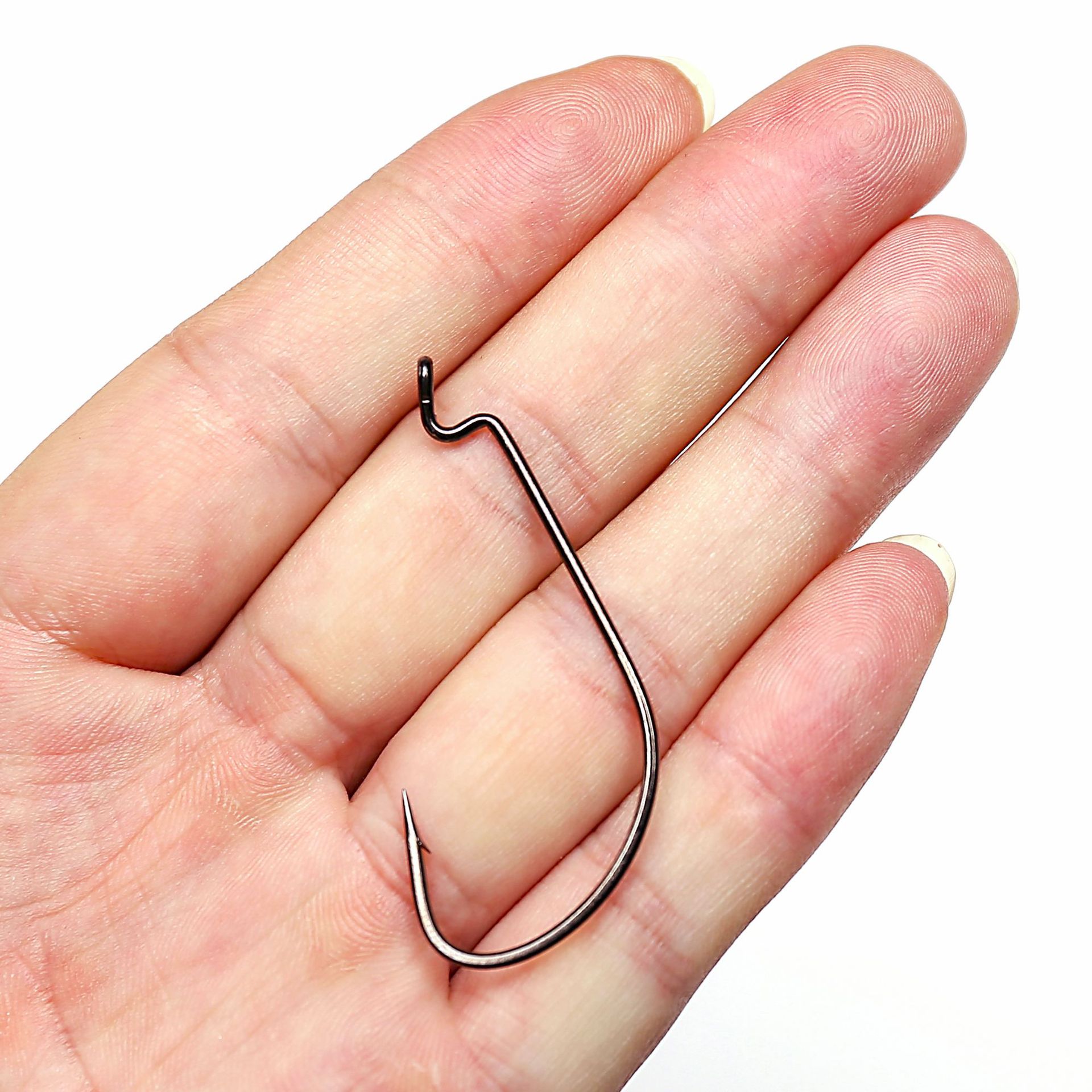 100枚盒装宽腹曲柄钩海钓路亚软虫鱼钩 ebay 亚马逊 跨境渔具