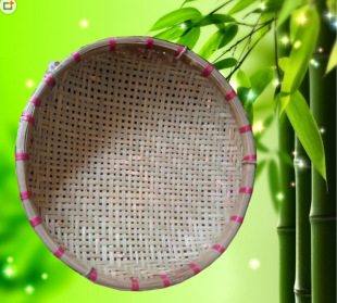 中国竹编织筛子箕竹编 农家 簸箕有孔菜竹长箕竹 晒 扁干货 箕
