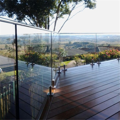 私人定制 出口欧美落地 带扶手玻璃夹护栏