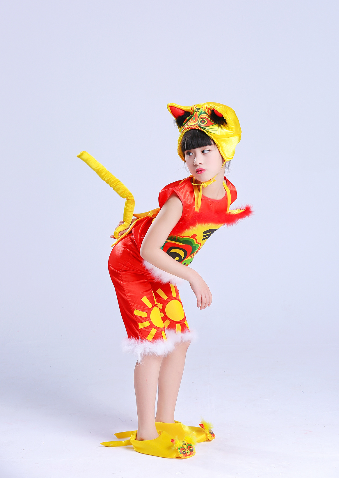 新款虎娃娃儿童演出服幼儿动物卡通造型表演服小老虎舞蹈服装