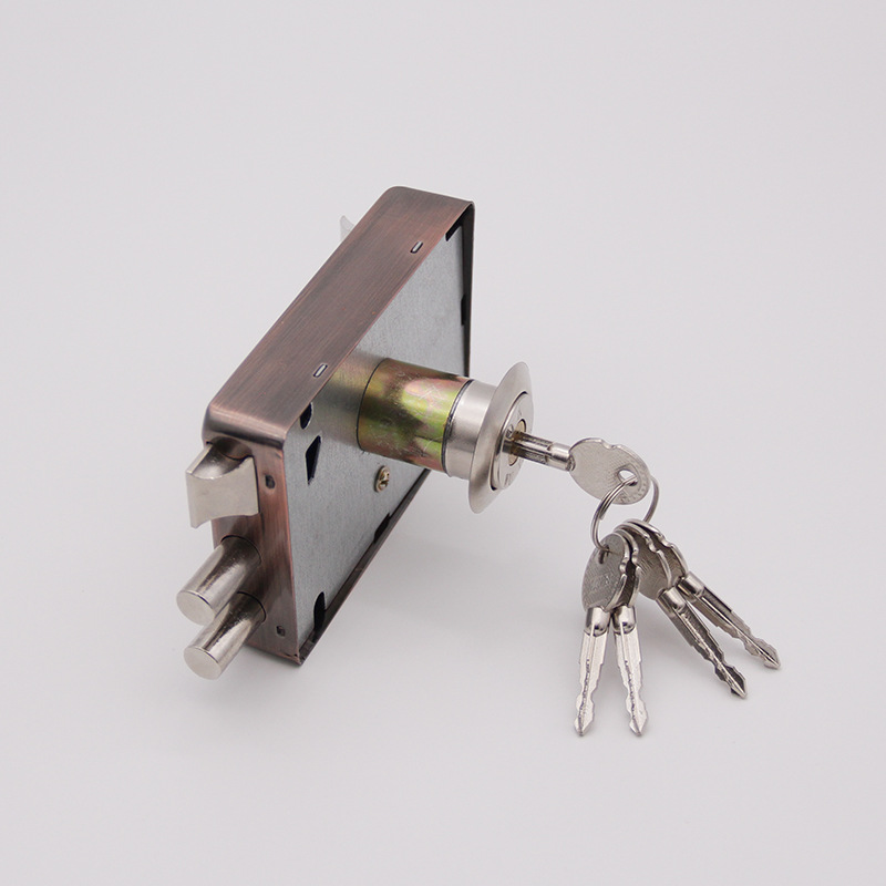 批发9219连体锁简易锁外装门锁老式防盗门锁地下室门锁储藏间门锁