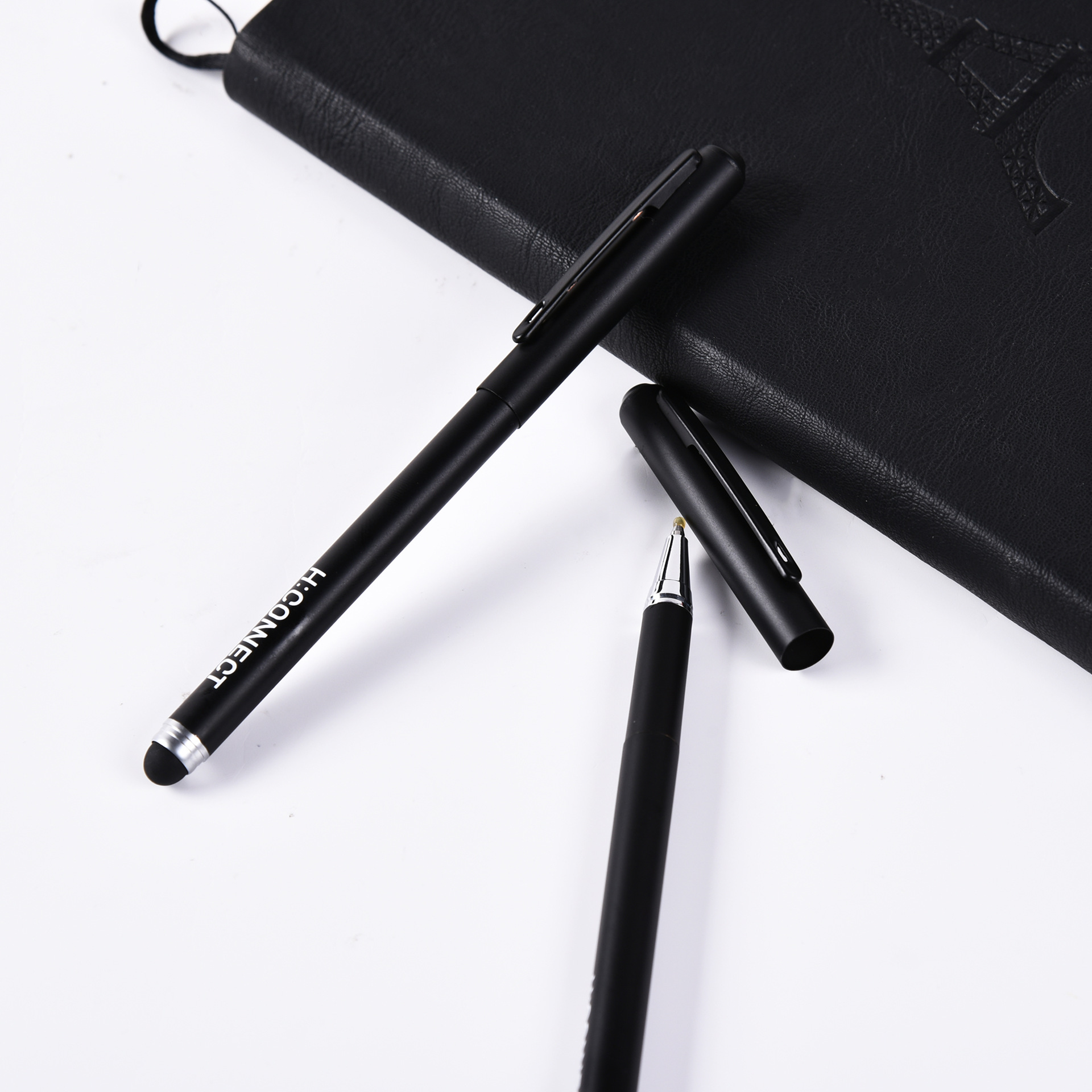 新款 创意黑色磨砂触屏金属中性笔 塑料笔芯 多功能电容触控笔