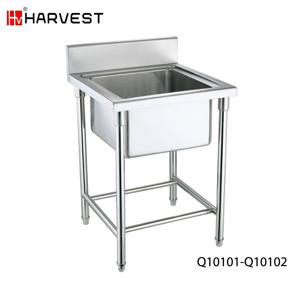 酒店厨房洗物池拆装式不锈钢单盆洗刷台星盆工作台