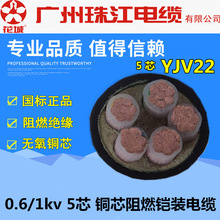 珠江/华新 国标5芯YJV22 1.5/2.5-400平方 铜芯阻燃铠装电力电缆