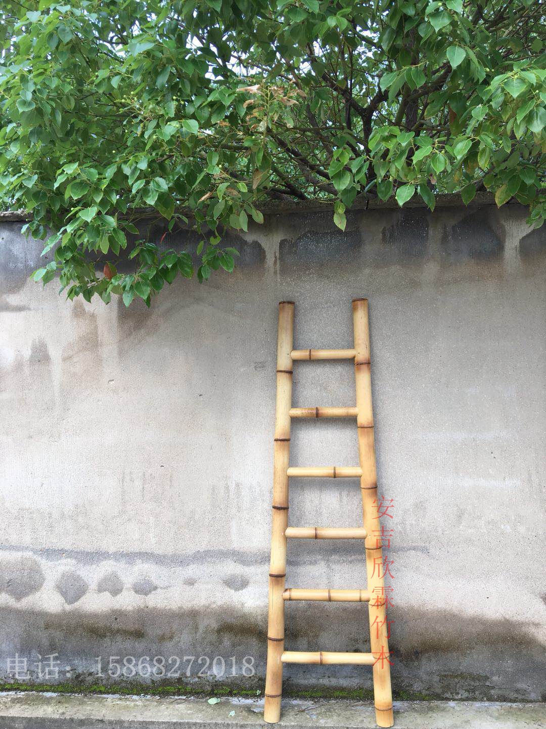 工厂出口竹梯 装饰用竹楼梯 竹毛巾架 置物架 花园晾晒架