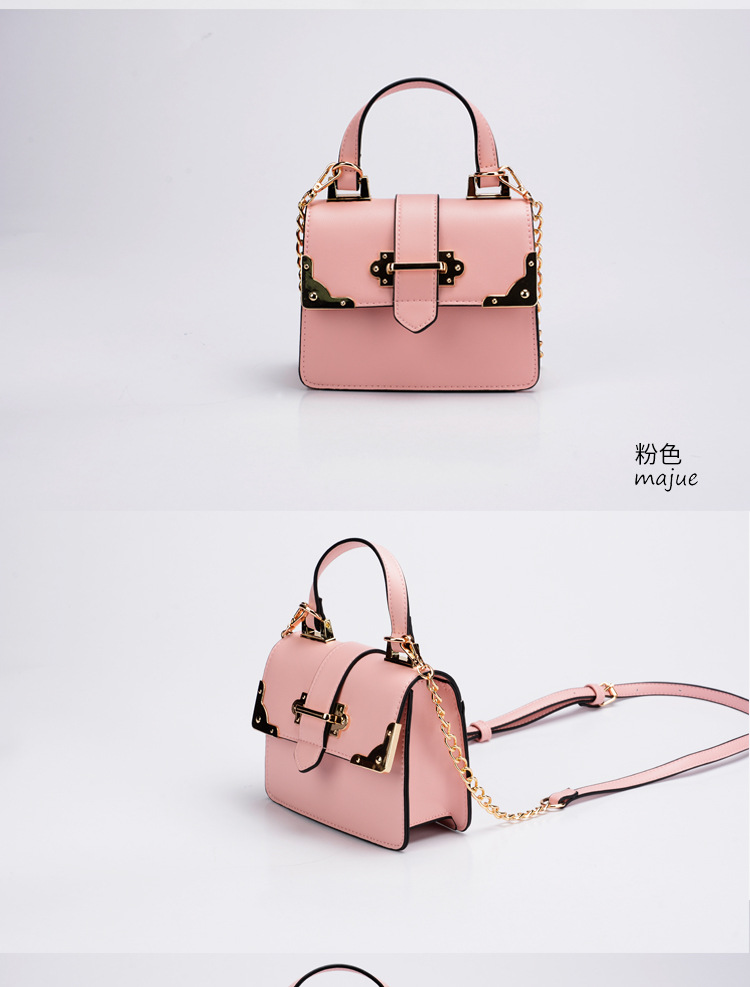 手提包时尚包包2018新款潮韩版斜百搭简约女包迷你链条单肩小方包