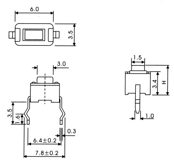 高品质轻触开关3*6 直插环保 耐高温按键开关