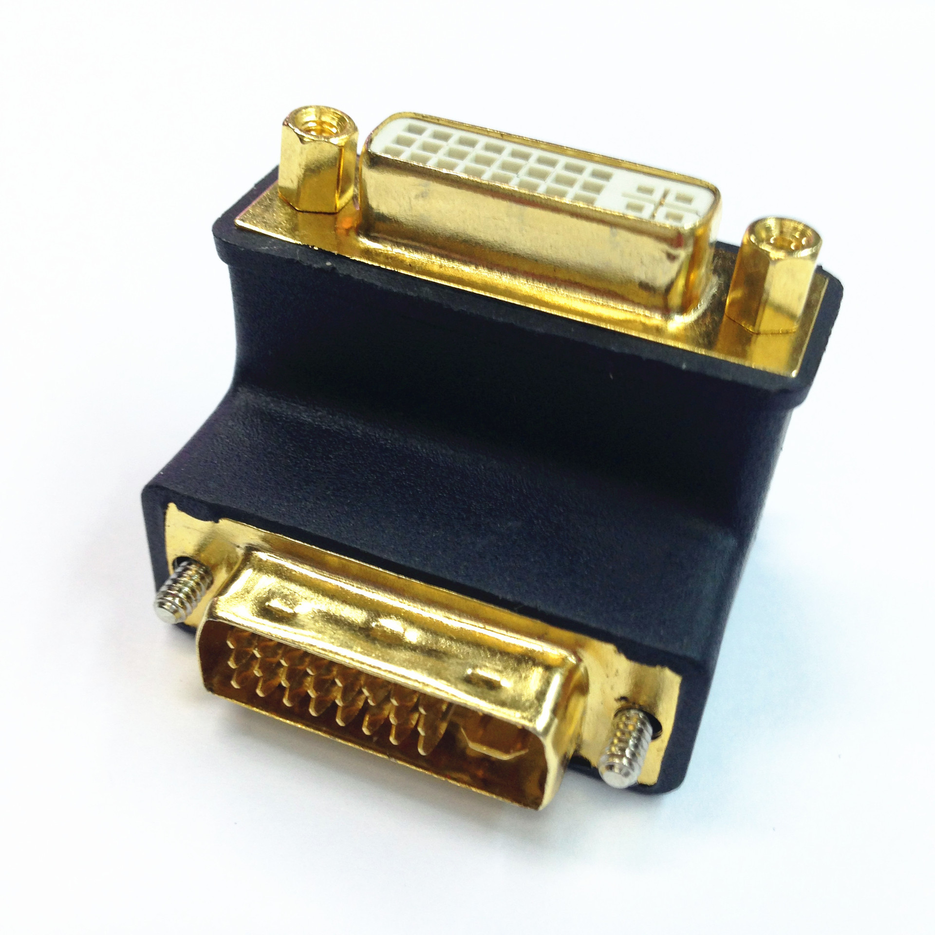 24 5 dvi公对母直角转接头 dvi 90度右弯直角公转母头
