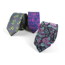 领带 男士涤纶丝色织提花窄版碎花休闲领带亚马逊速卖通现货批发