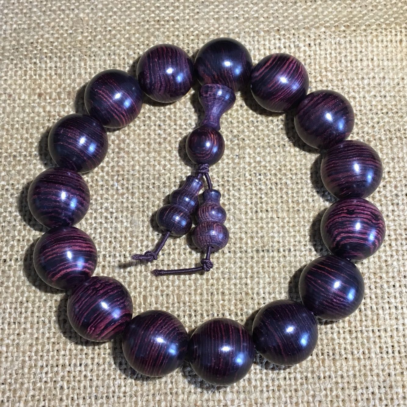 0佛珠手串似海南黄花梨紫油梨老料108颗手链男