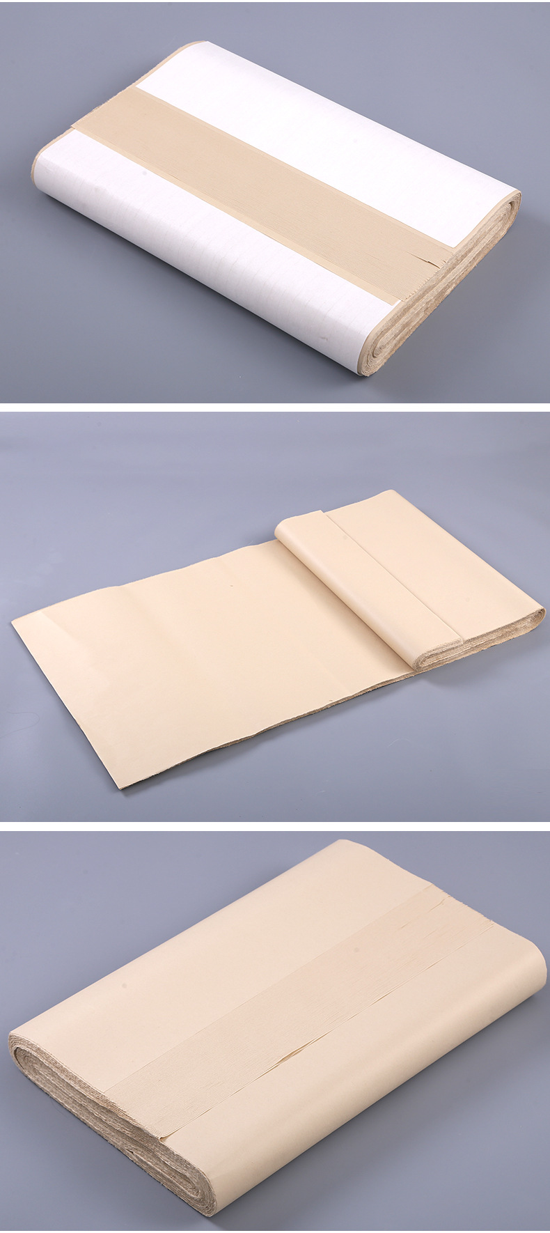 六尺屏仿古毛边宣纸半生半熟无格毛边纸初学者毛笔书法纸100张