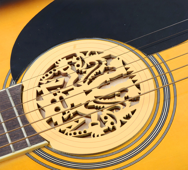 40寸41寸吉他实木音孔盖实木设计原声民谣电箱木吉他防啸叫音孔盖
