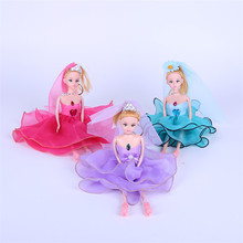 儿童手工巴比公主梦幻婚纱娃娃 新款大裙女孩玩具三层蓬蓬裙玩偶