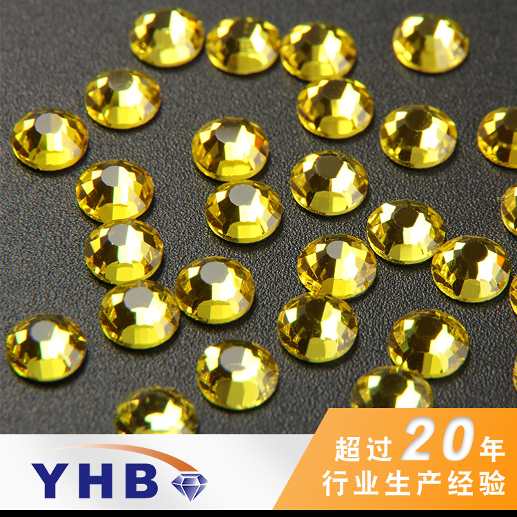 Factory Hot Supply Ornament Accessories Imitation Diamond Hot Insole Lemon Yellow National Trade Diamond 5mm Ornament Accessories a Crystal