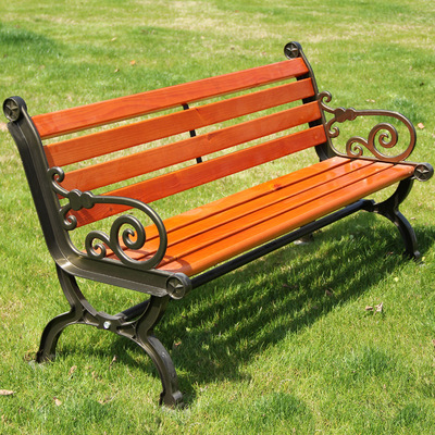 公园椅户外休闲椅 园林椅铸铁长条排椅 塑胶木座椅 广场椅长凳子