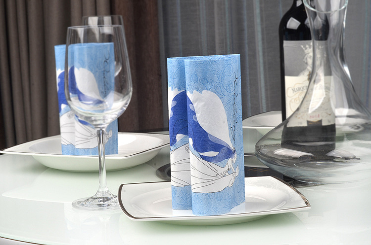 【工厂】婚庆彩色印花餐巾纸酒店口布杯花纸餐垫纸