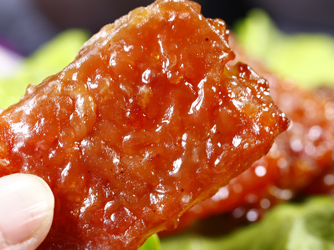 【三鑫食品】 现烤金钱肉干 新加坡风味肉干半成品 猪肉脯半成品