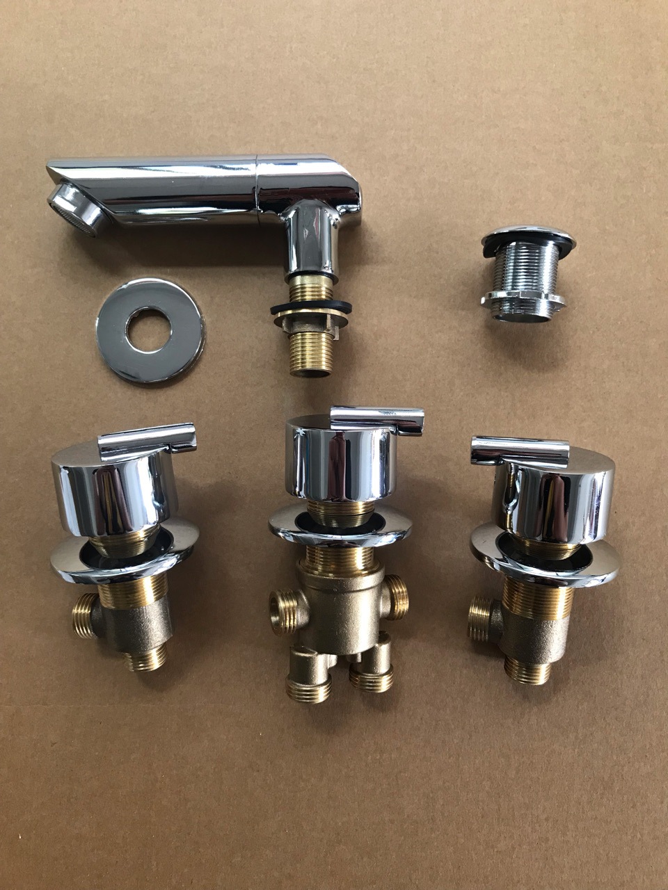 分体式浴缸按摩五件套水龙头冷热水开关阀门五孔缸边龙头配件